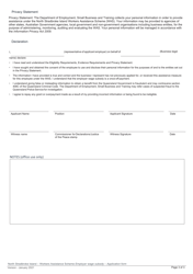 Employer Wage Subsidy Application Form - Queensland, Australia, Page 3