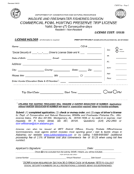 Commercial Fowl Hunting Preserve Trip License - Alabama, Page 2