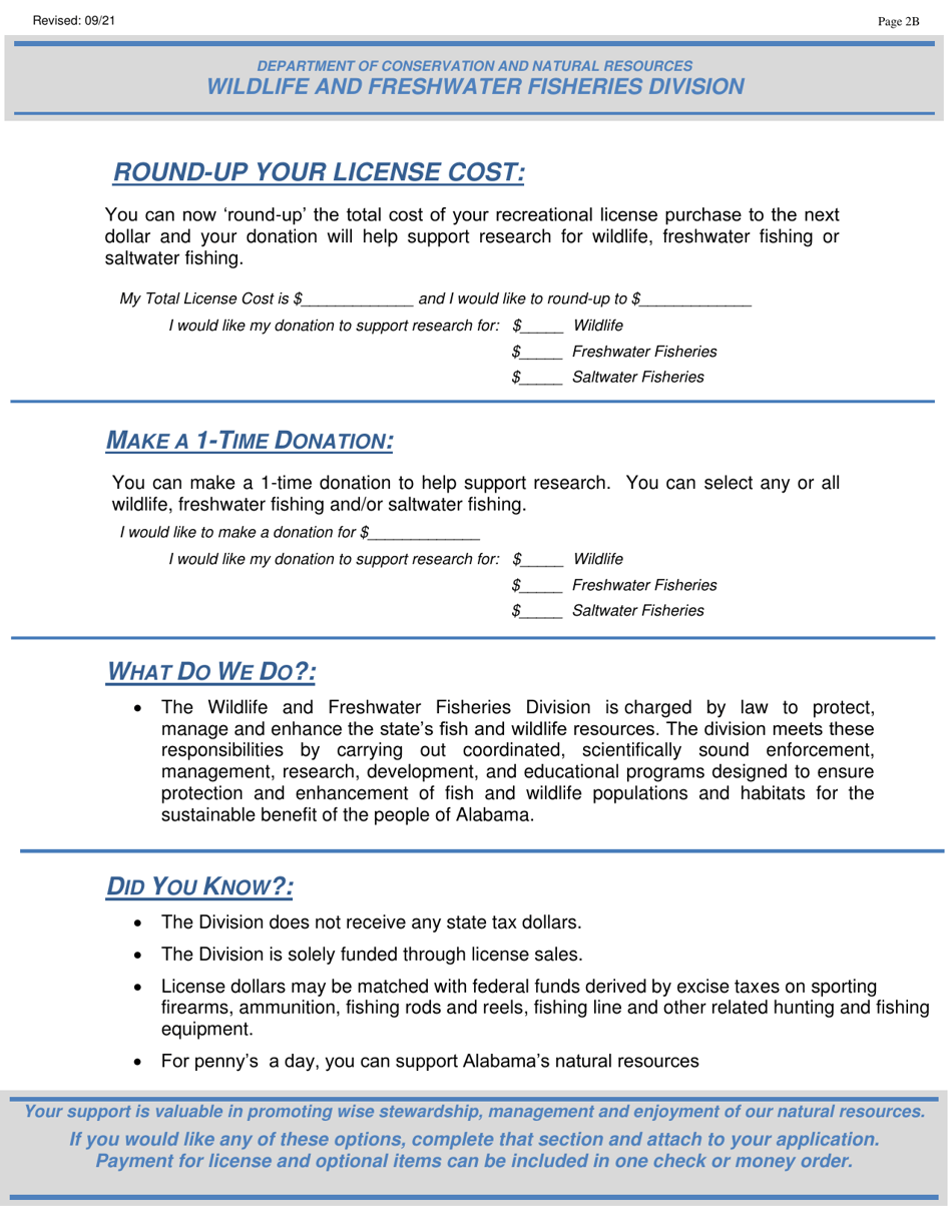 Commercial Fowl Hunting Preserve Trip License - Alabama, Page 3
