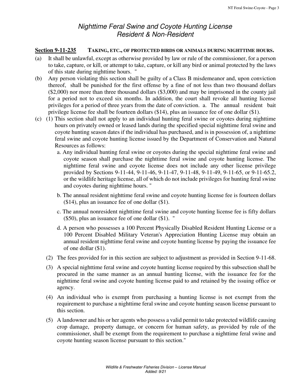 Nighttime Feral Swine / Coyote Hunting License - Alabama, Page 4