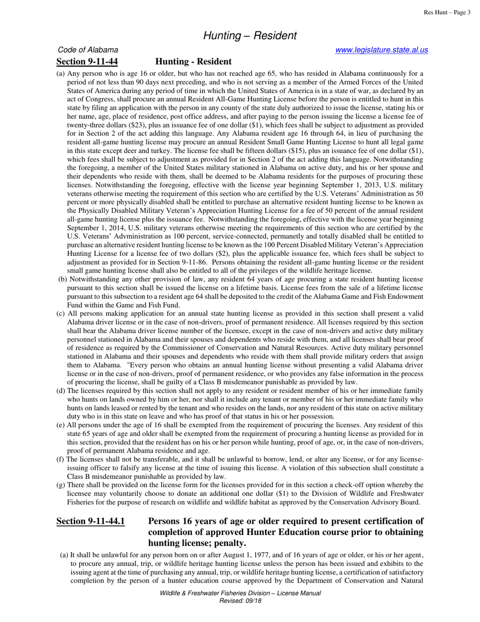 Hunting License - Resident - Alabama, Page 4