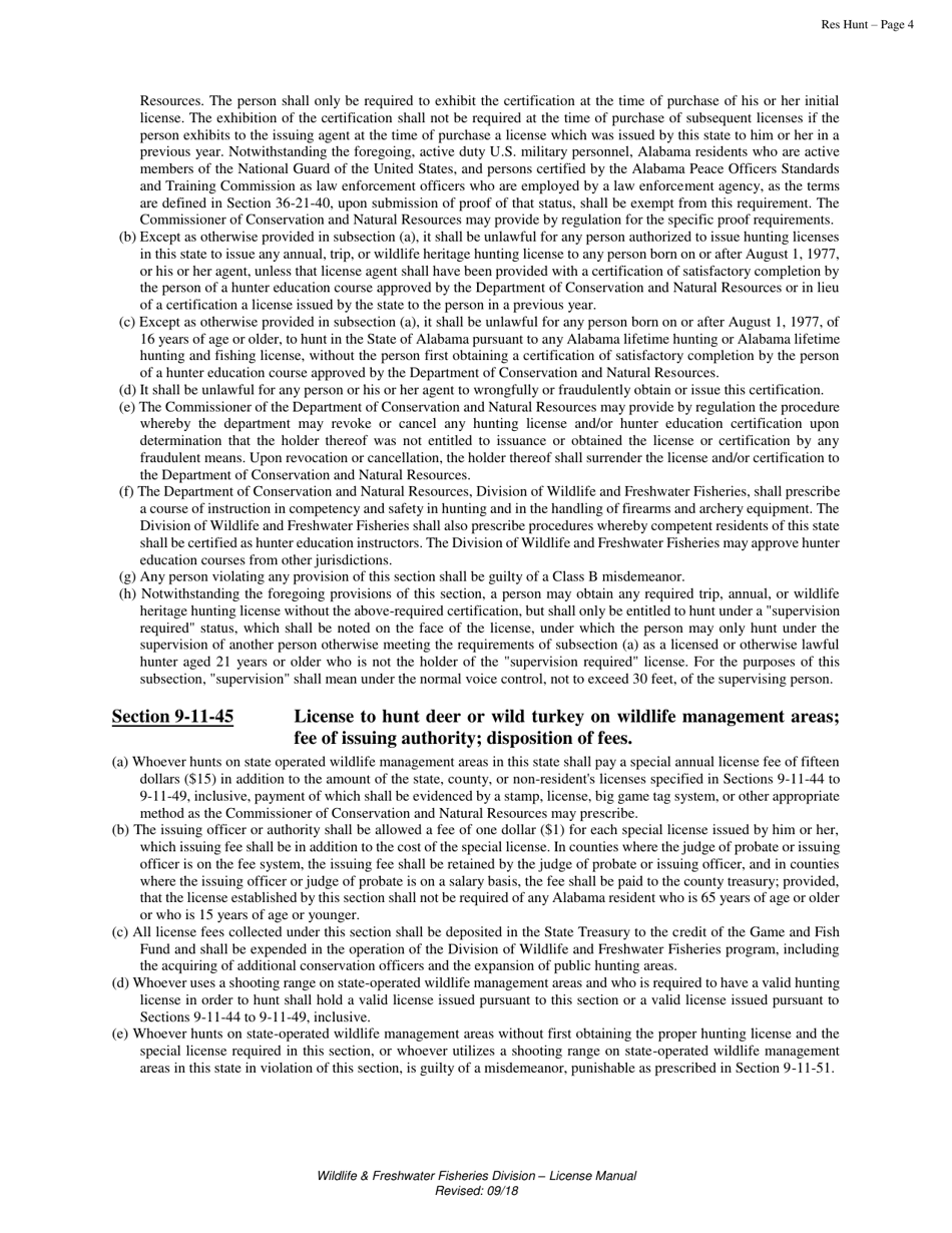 Hunting License - Resident - Alabama, Page 5