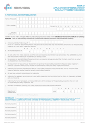Form 27 Application for/Restoration of Pool Safety Inspector Licence - Queensland, Australia, Page 3
