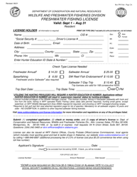 Freshwater Fishing License - Resident - Alabama, Page 2