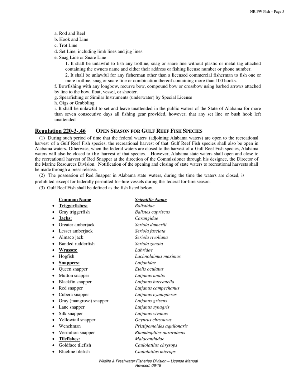 Freshwater Fishing License - Non-resident - Alabama, Page 6