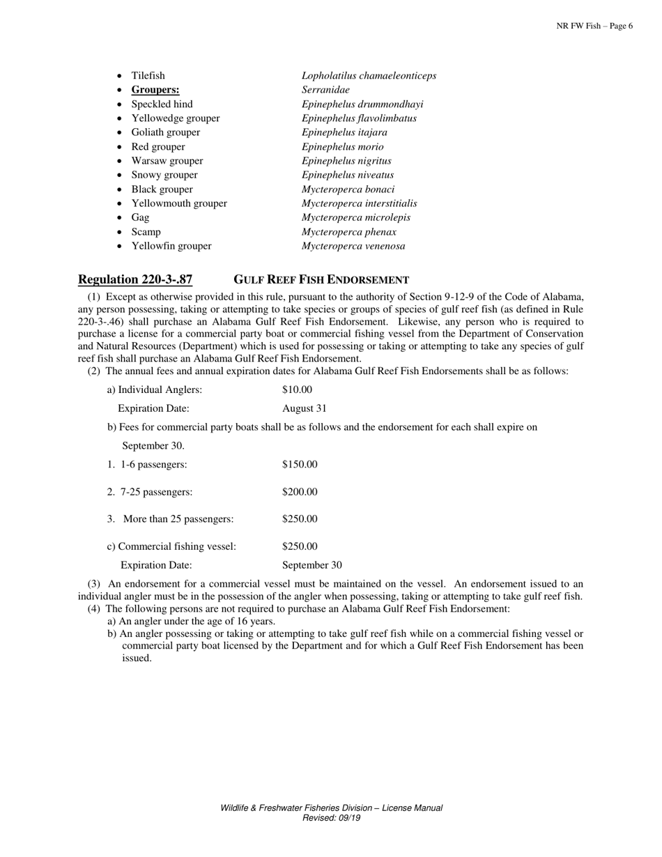 Freshwater Fishing License - Non-resident - Alabama, Page 7