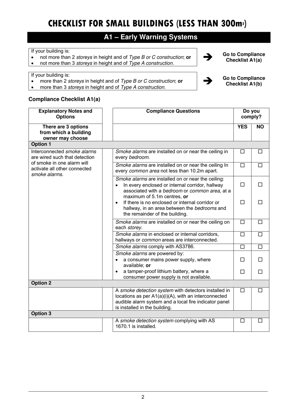 Checklist for Small Buildings (Less Than 300m2) - Queensland, Australia, Page 2