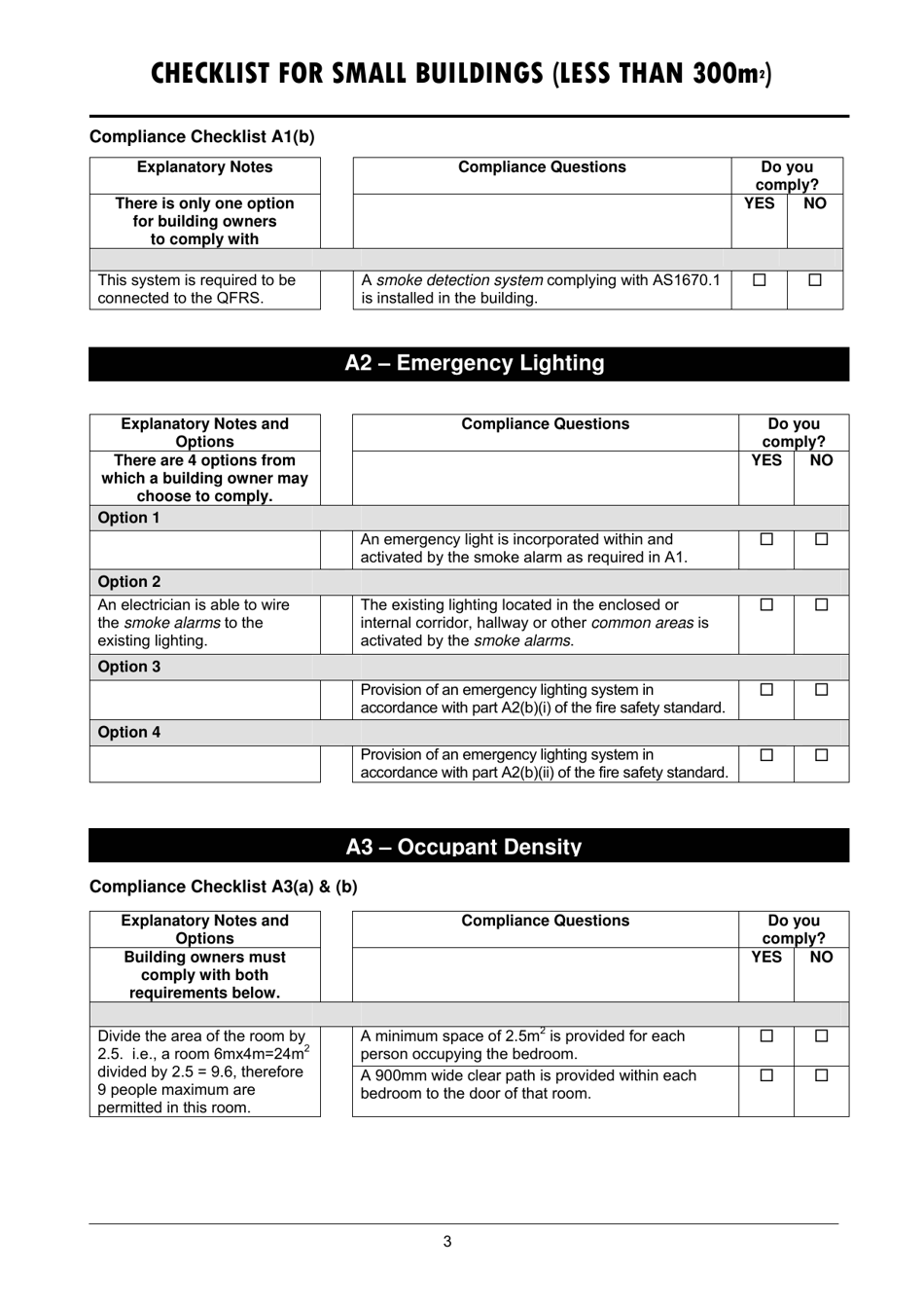 Checklist for Small Buildings (Less Than 300m2) - Queensland, Australia, Page 3
