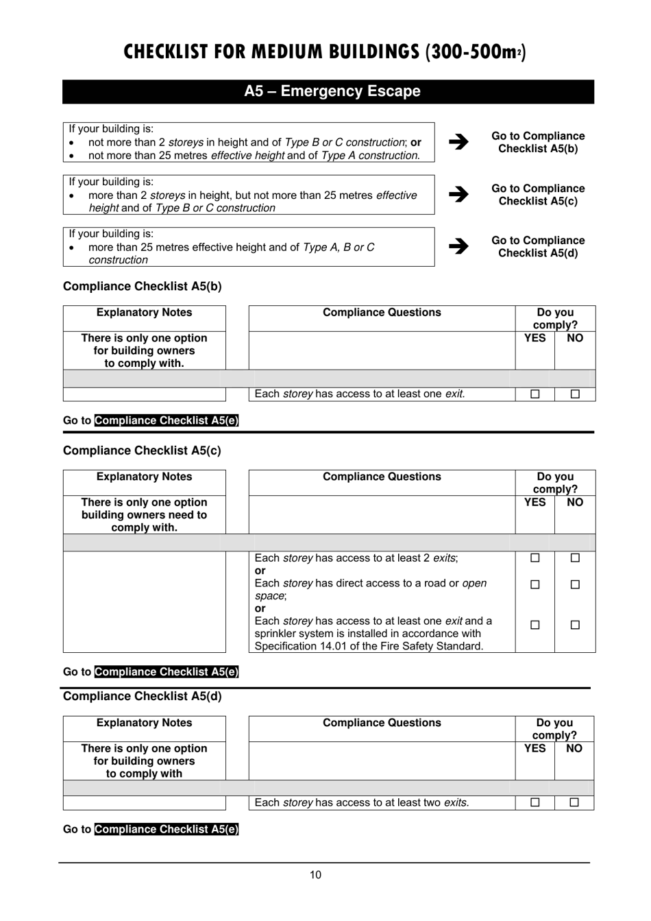 Checklist for Medium Buildings (300-500m2) - Queensland, Australia, Page 10