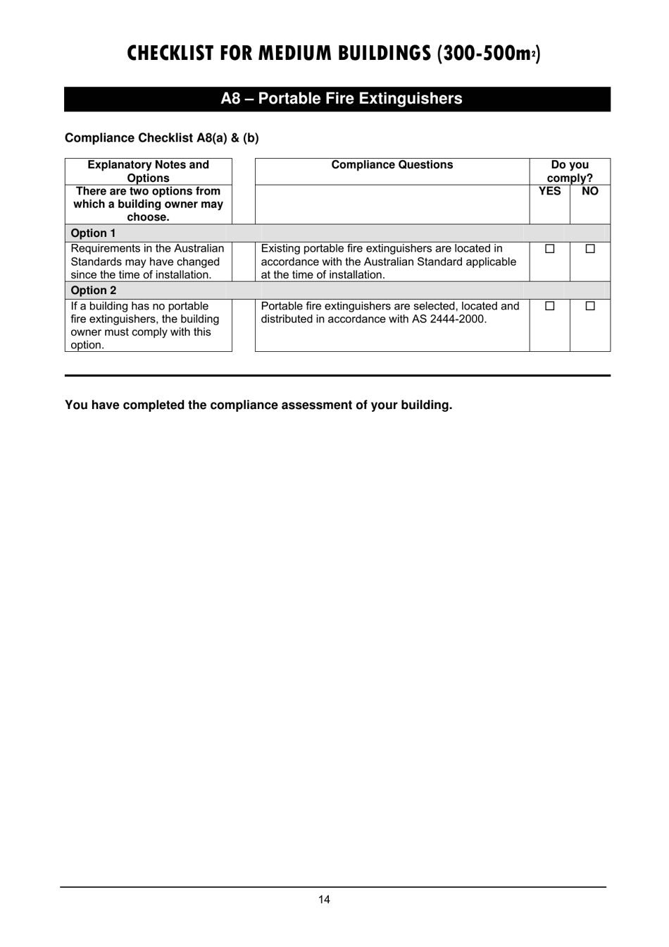 Checklist for Medium Buildings (300-500m2) - Queensland, Australia, Page 14