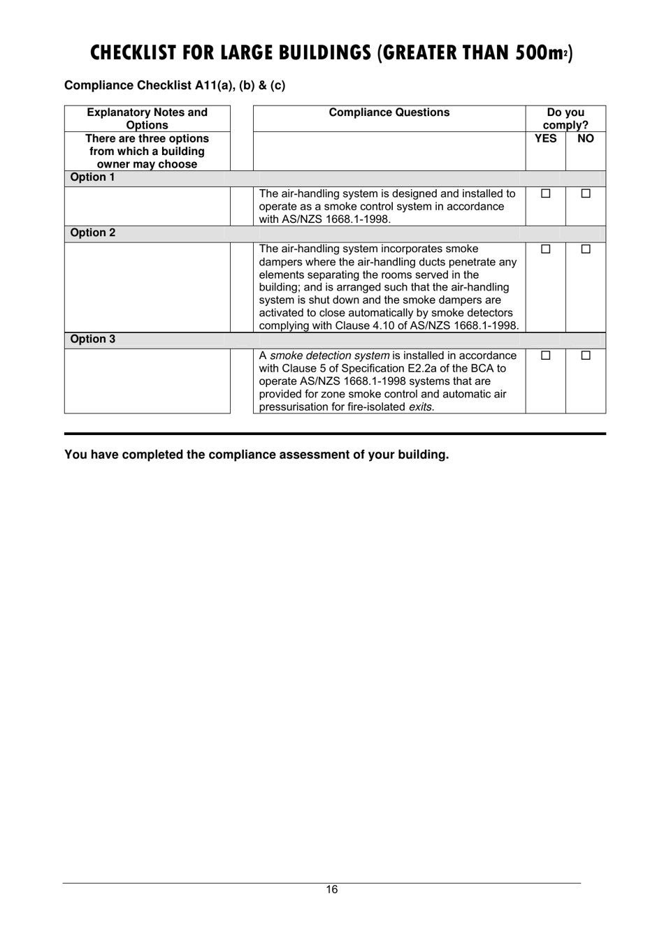 Checklist for Large Buildings (Greater Than 500m2) - Queensland, Australia, Page 16