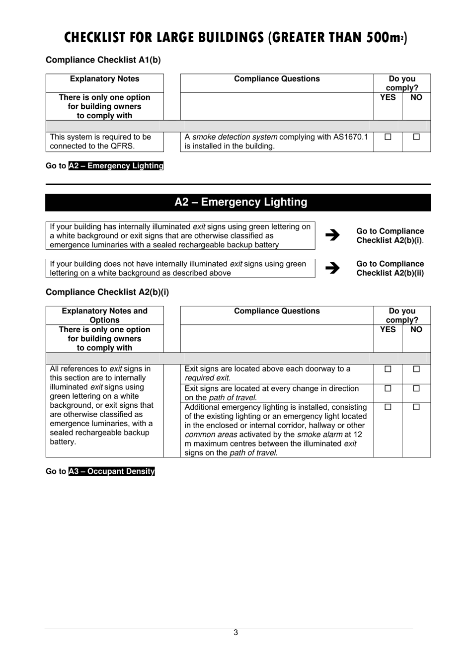 Checklist for Large Buildings (Greater Than 500m2) - Queensland, Australia, Page 3