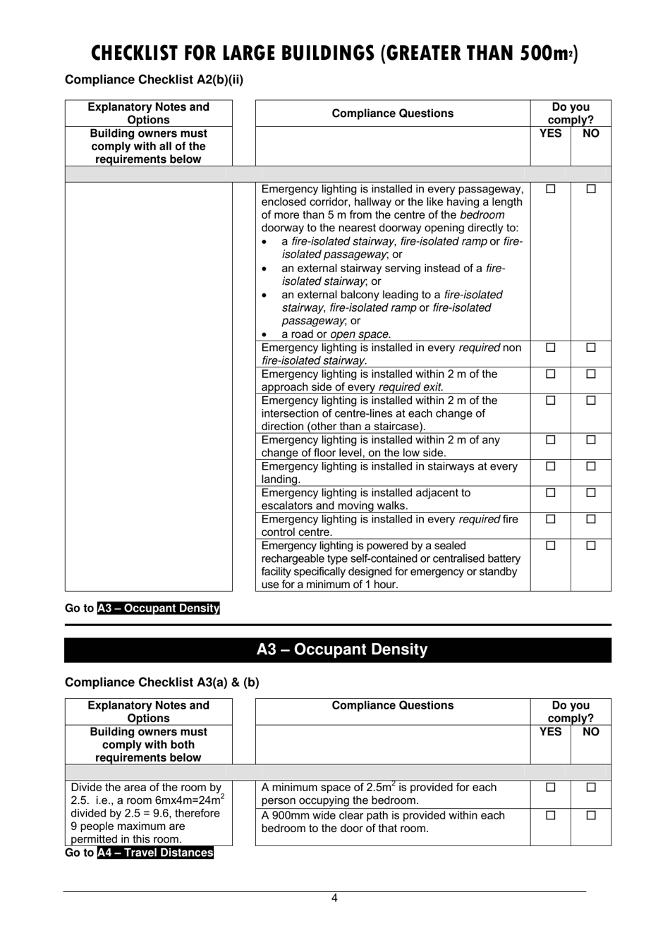 Checklist for Large Buildings (Greater Than 500m2) - Queensland, Australia, Page 4