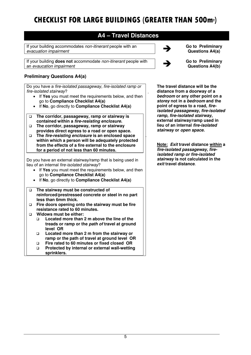 Checklist for Large Buildings (Greater Than 500m2) - Queensland, Australia, Page 5