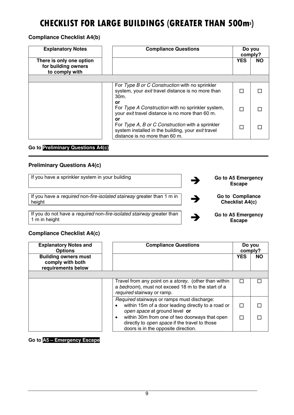 Checklist for Large Buildings (Greater Than 500m2) - Queensland, Australia, Page 9