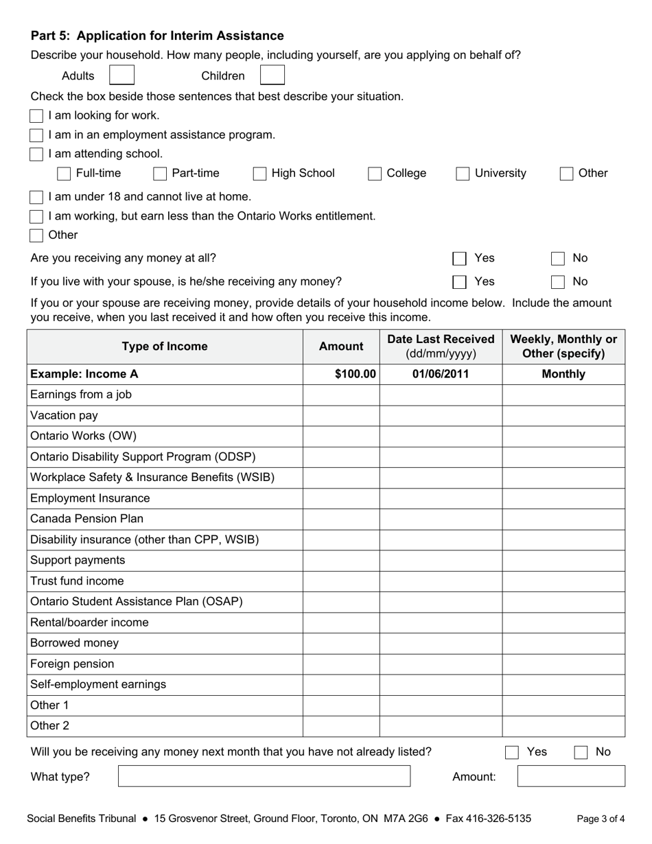 Form 1 Appeal - Ontario, Canada, Page 4