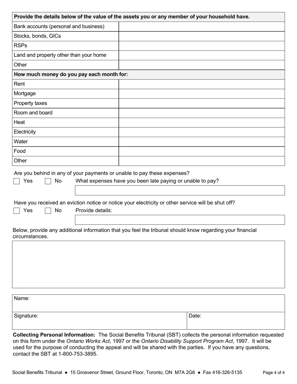 Form 1 Appeal - Ontario, Canada, Page 5
