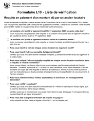 Document preview: Forme L10 Requete En Paiement D'un Montant Du Par Un Ancien Locataire - Ontario, Canada (French)