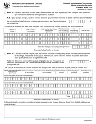 Forme L10 Requete En Paiement D&#039;un Montant Du Par Un Ancien Locataire - Ontario, Canada (French), Page 8