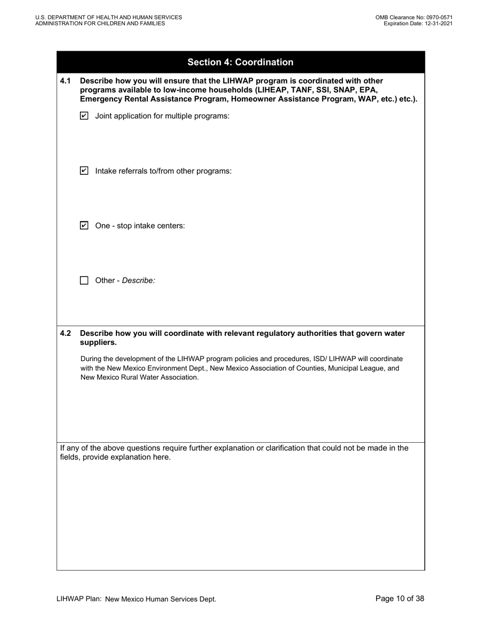 Grant Implementation Plan - Low Income Household Water Assistance Program (Lihwap) - New Mexico, Page 10