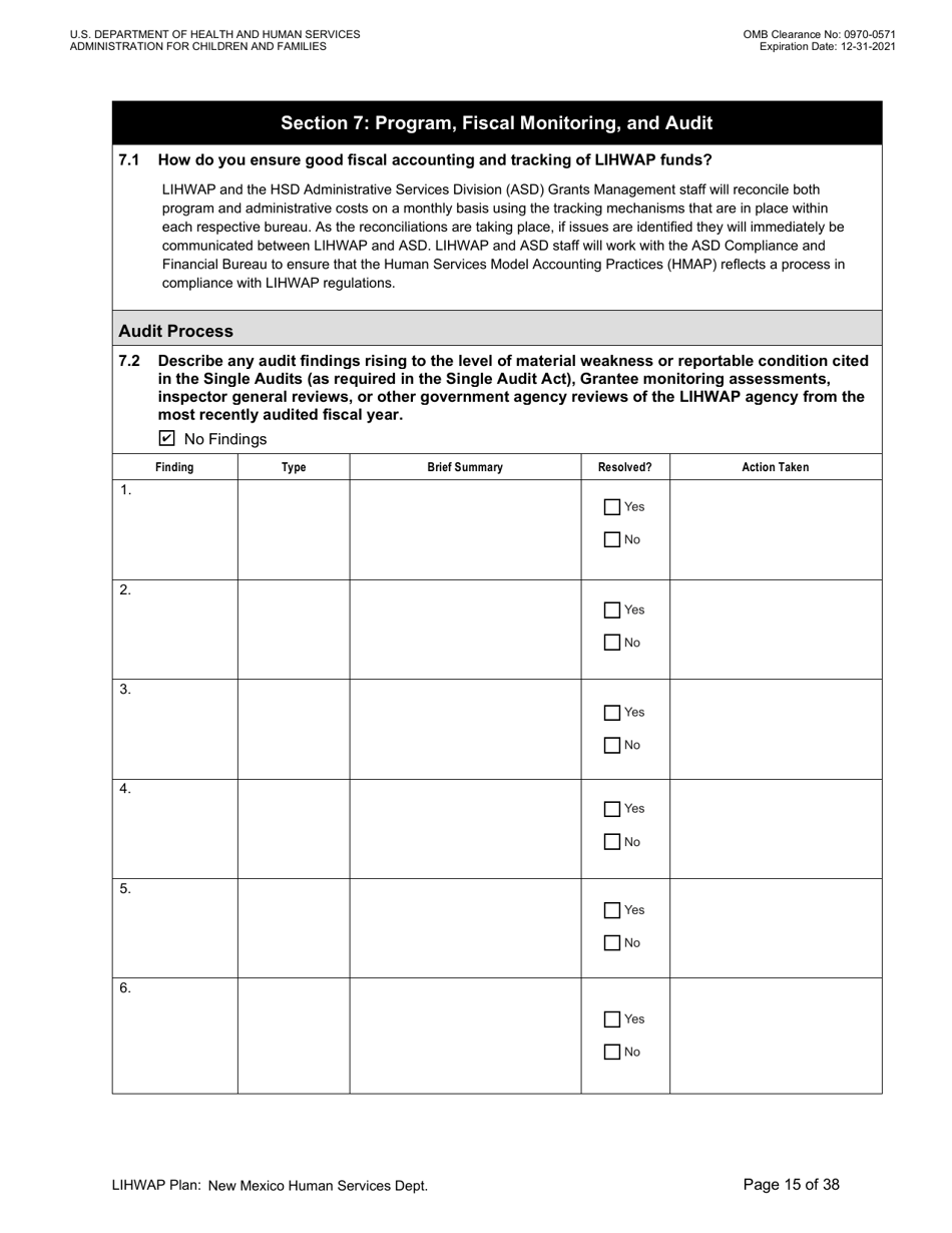 Grant Implementation Plan - Low Income Household Water Assistance Program (Lihwap) - New Mexico, Page 15