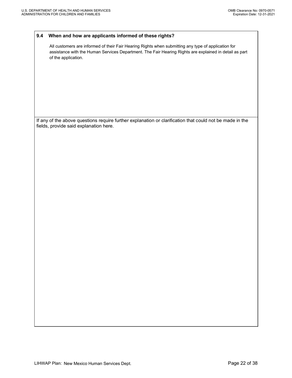 Grant Implementation Plan - Low Income Household Water Assistance Program (Lihwap) - New Mexico, Page 22