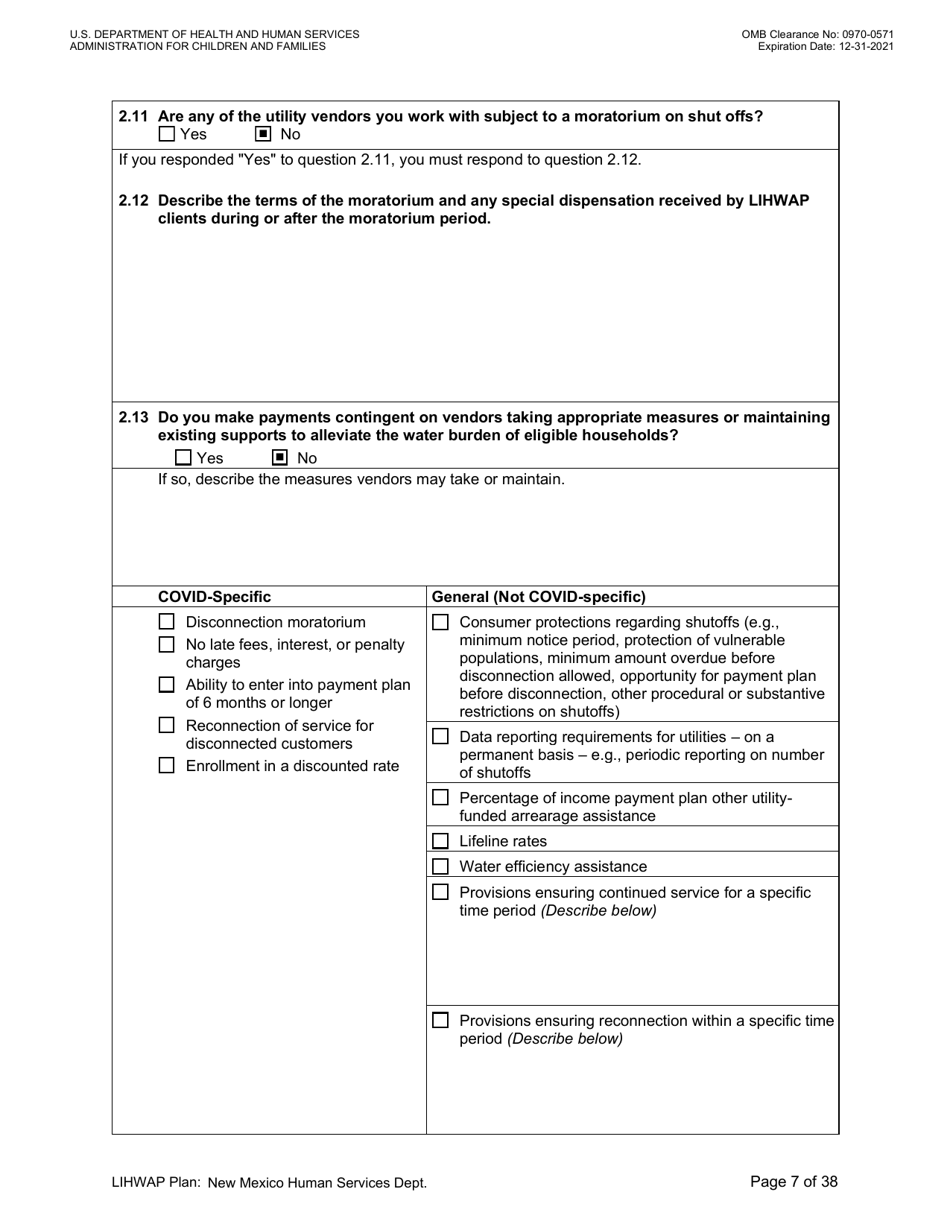 Grant Implementation Plan - Low Income Household Water Assistance Program (Lihwap) - New Mexico, Page 7