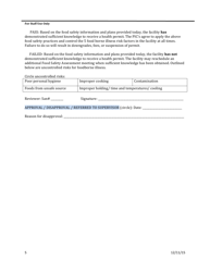 Food Safety Assessment Meeting Questionaire - Nevada, Page 5