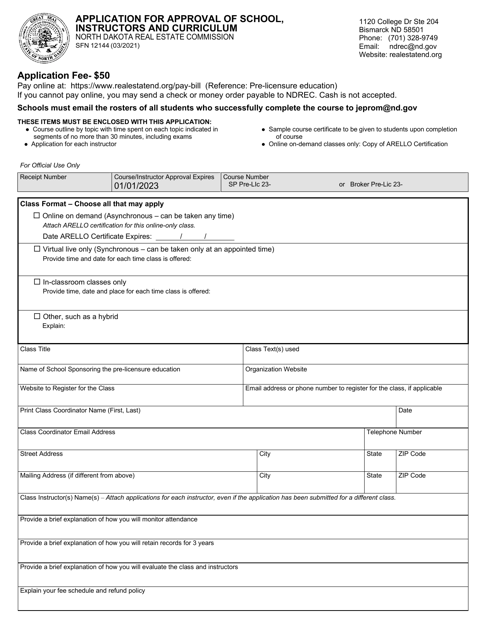 Form SFN12144  Printable Pdf