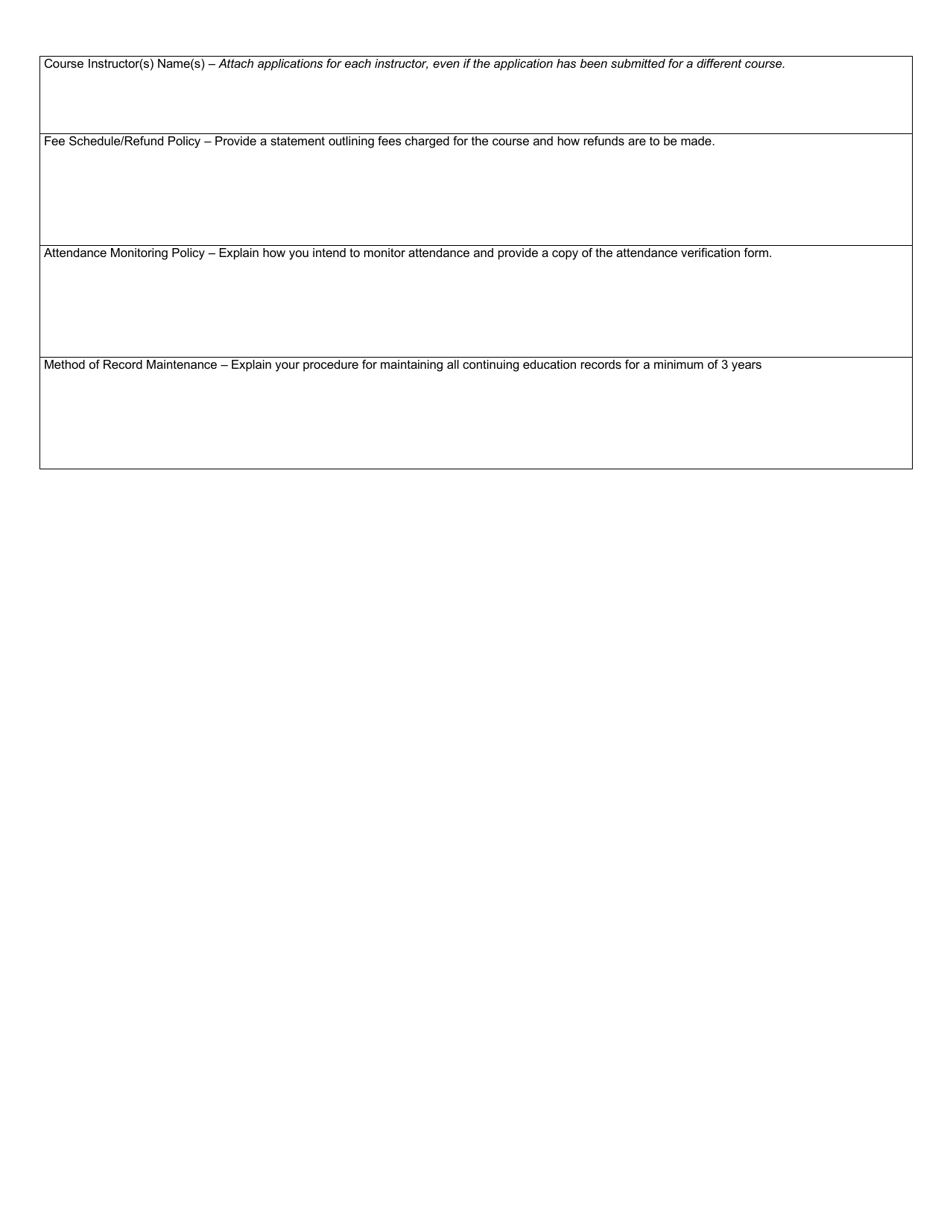 Form SFN12190 Real Estate Continuing Education (Ce) Course Sponsor Application - North Dakota, Page 2