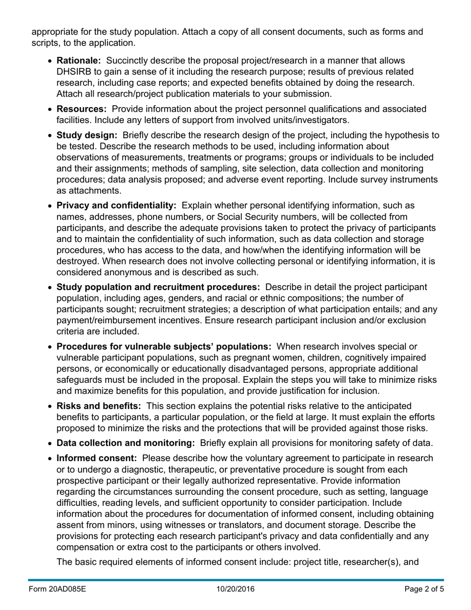 Form 20AD085E Application - Oklahoma, Page 2