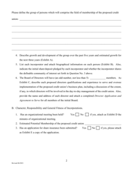 Application for Credit Union Charter - Texas, Page 2