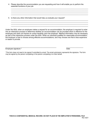 Reasonable Accommodation Request Form - Oregon, Page 2