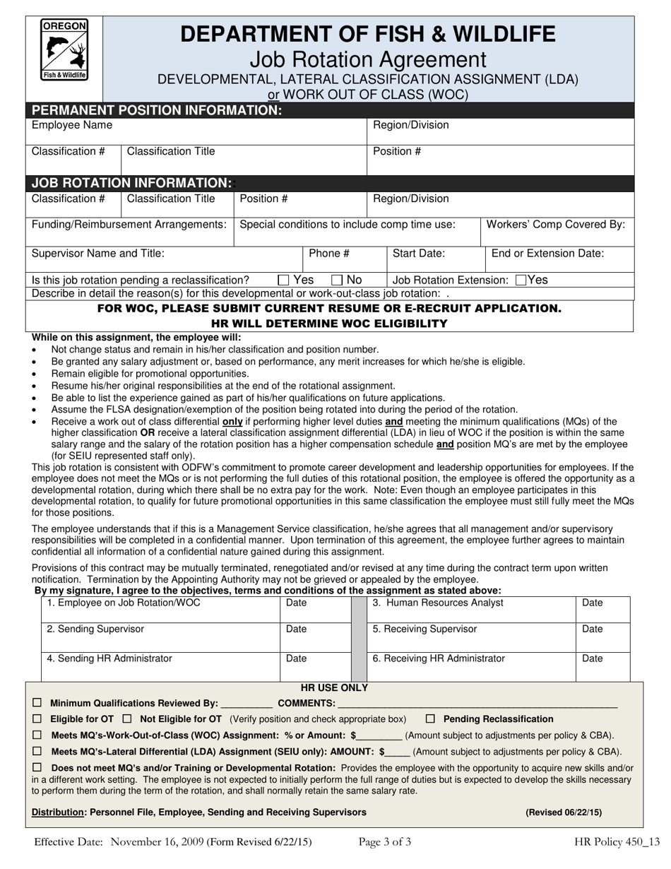 Job Rotation Agreement - Oregon, Page 3