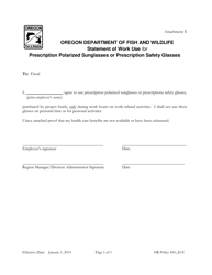 Document preview: Attachment E Statement of Work Use for Prescription Polarized Sunglasses or Prescription Safety Glasses - Oregon