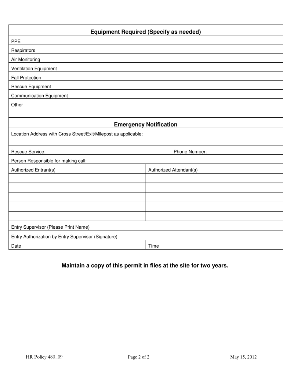 Oregon Odfw Confined Space Entry Permit - Fill Out, Sign Online and ...