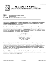 Document preview: Attachment A Odfw Osha Respirator Medical Evaluation Questionnaire - Oregon