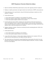 Attachment A Odfw Osha Respirator Medical Evaluation Questionnaire - Oregon, Page 2