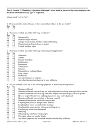 Attachment A Odfw Osha Respirator Medical Evaluation Questionnaire - Oregon, Page 4