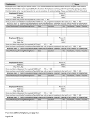 Wildlife Control Operator Permit Application - Oregon, Page 2