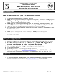 Shooting Range Grant Cost Share Application - Oregon, Page 4