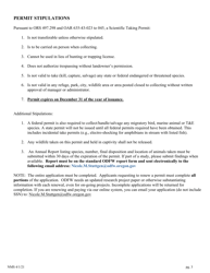 Wildlife Scientific Taking Permit Application - Birds, Mammals, Amphibians and Reptiles - Oregon, Page 3