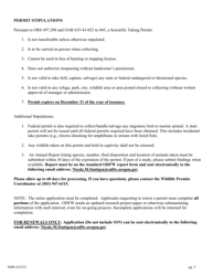 Scientific Taking Permit Application - K-12 - Birds, Mammals, Amphibians and Reptiles - Oregon, Page 2