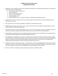 Scientific Taking Permit Application - K-12 - Birds, Mammals, Amphibians and Reptiles - Oregon, Page 3