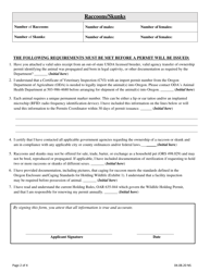 Wildlife Holding Permit Application - Oregon, Page 2