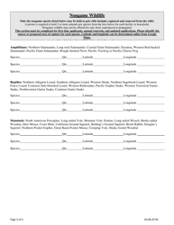 Wildlife Holding Permit Application - Oregon, Page 3