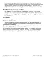 Instructions for Non-participating Manufacturer Certification for Listing on the Oregon Tobacco Directory - Oregon, Page 5
