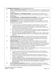 Participating Manufacturer Certification for Listing on the Oregon Tobacco Directory - Oregon, Page 2
