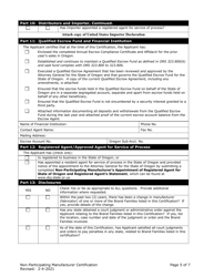 Non-participating Manufacturer Certification for Listing on the Oregon Tobacco Directory - Oregon, Page 5