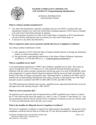 Instructions for Escrow Compliance Certificate and Affidavit (Non-participating Manufacturer) - Oregon